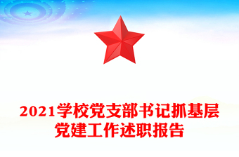 2021學校黨支部書記抓基層黨建工作述職報告