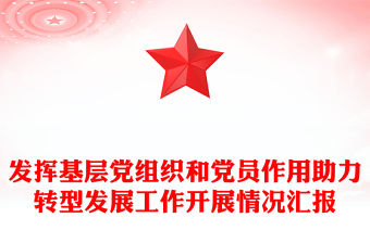 發揮基層黨組織和黨員作用助力轉型發展工作開展情況匯報