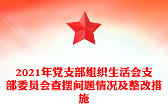 2021年黨支部組織生活會(huì)支部委員會(huì)查擺問題情況及整改措施