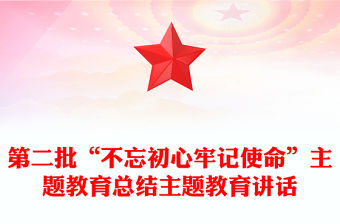 第二批“不忘初心牢記使命”主題教育總結主題教育講話