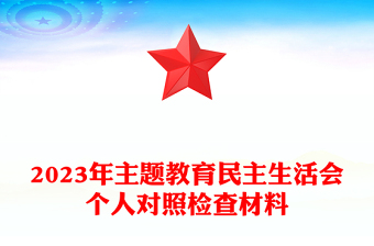 2023年主題教育民主生活會(huì)個(gè)人對(duì)照檢查材料