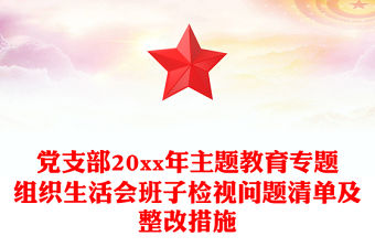 黨支部20xx年主題教育專題組織生活會班子檢視問題清單及整改措施
