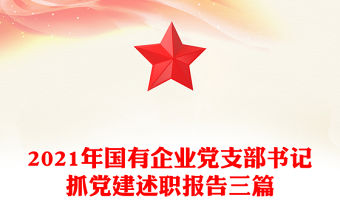2021年國有企業黨支部書記抓黨建述職報告三篇