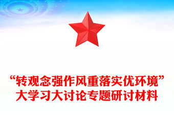 “轉觀念強作風重落實優環境”大學習大討論專題研討材料