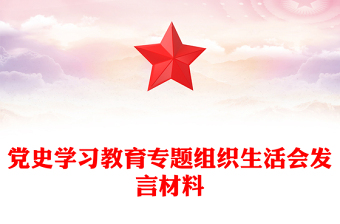 黨史學(xué)習(xí)教育專題組織生活會(huì)發(fā)言材料