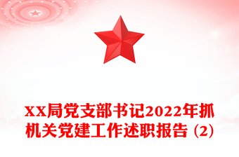 XX局黨支部書記2022年抓機關黨建工作述職報告 (2)