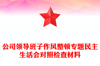 公司領(lǐng)導(dǎo)班子作風(fēng)整頓專題民主生活會(huì)對(duì)照檢查材料