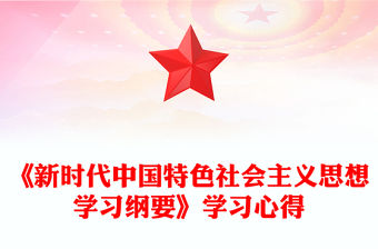 《新時代中國特色社會主義思想學習綱要》學習心得