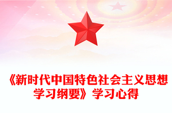 《新時代中國特色社會主義思想學(xué)習(xí)綱要》學(xué)習(xí)心得