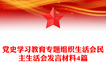 黨史學(xué)習(xí)教育專題組織生活會(huì)民主生活會(huì)發(fā)言材料4篇