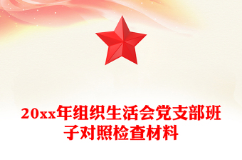 20xx年組織生活會黨支部班子對照檢查材料