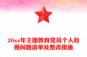 20xx年主題教育黨員個人檢視問題清單及整改措施
