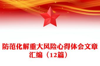 防范化解重大風險心得體會文章匯編（12篇）