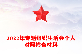 2022年專題組織生活會個人對照檢查材料