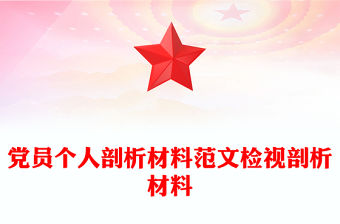 黨員個人剖析材料范文檢視剖析材料