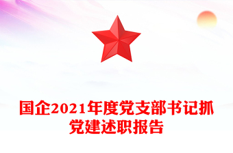 國(guó)企2021年度黨支部書(shū)記抓黨建述職報(bào)告