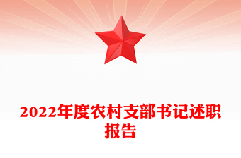 2022年度農(nóng)村支部書記述職報告