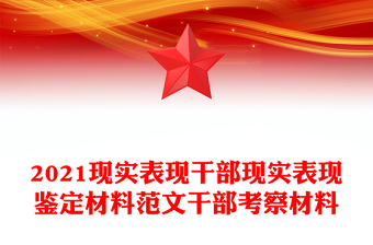 2021現(xiàn)實表現(xiàn)干部現(xiàn)實表現(xiàn)鑒定材料范文干部考察材料