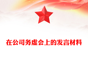 在公司務(wù)虛會上的發(fā)言材料