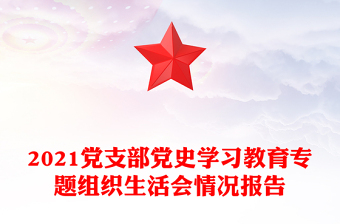 2021黨支部黨史學(xué)習(xí)教育專題組織生活會(huì)情況報(bào)告