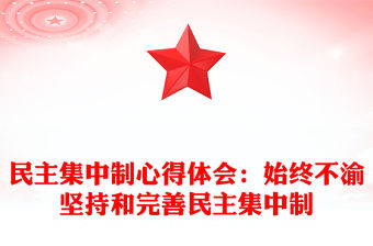 民主集中制心得體會(huì)：始終不渝堅(jiān)持和完善民主集中制