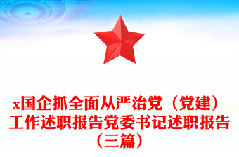 x國(guó)企抓全面從嚴(yán)治黨（黨建）工作述職報(bào)告黨委書(shū)記述職報(bào)告（三篇）