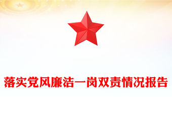 落實黨風廉潔一崗雙責情況報告