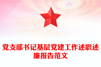 黨支部書記基層黨建工作述職述廉報告范文