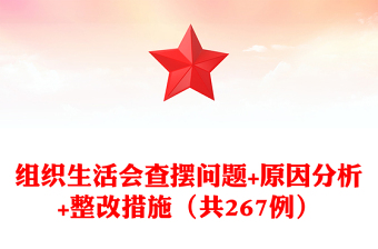 組織生活會(huì)查擺問題+原因分析+整改措施（共267例）