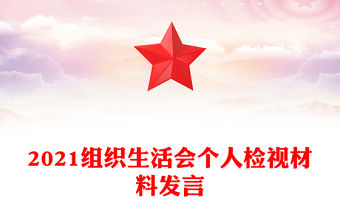 2021組織生活會個人檢視材料發言