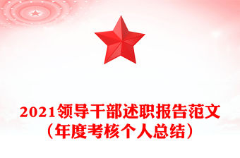 2021領導干部述職報告范文（年度考核個人總結）