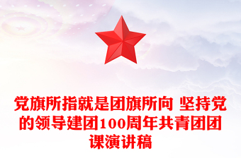 黨旗所指就是團旗所向 堅持黨的領(lǐng)導(dǎo)建團100周年共青團團課演講稿