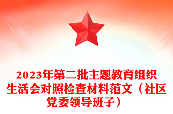 2023年第二批主題教育組織生活會對照檢查材料范文（社區(qū)黨委領(lǐng)導(dǎo)班子）
