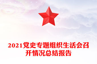 2021黨史專題組織生活會(huì)召開(kāi)情況總結(jié)報(bào)告