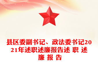 縣區委副書記、政法委書記2021年述職述廉報告述 職 述 廉 報 告