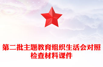 第二批主題教育組織生活會對照檢查材料課件