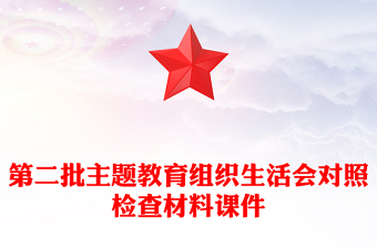第二批主題教育組織生活會(huì)對照檢查材料課件
