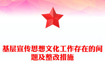 基層宣傳思想文化工作存在的問題及整改措施