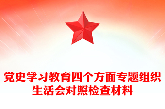 黨史學(xué)習(xí)教育四個方面專題組織生活會對照檢查材料