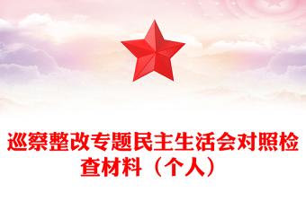 巡察整改專題民主生活會對照檢查材料（個人）