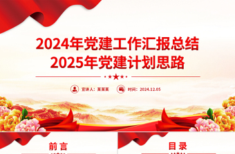 2024年黨建工作匯報總結(jié)及2025年黨建計劃思路PPT模板