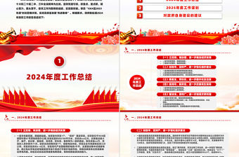街道2024年工作總結(jié)及2025年工作計(jì)劃基層黨建PPT模板下載