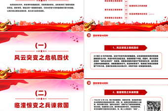 西安事變88周年P(guān)PT紅色簡(jiǎn)潔銘記歷史傳承紅色基因主題班會(huì)