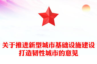 關于推進新型城市基礎設施建設打造韌性城市的意見PPT課件(講稿)