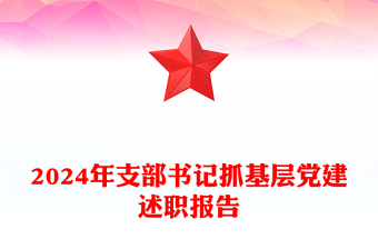 2024年支部書記抓基層黨建述職報告范文