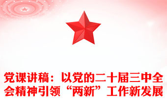 黨課稿子：以黨的二十屆三中全會精神引領“兩新”工作新發展