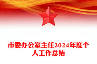 市委辦公室主任2024年度個人工作總結范文