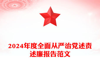 2024年度全面從嚴治黨述責述廉報告精選范文