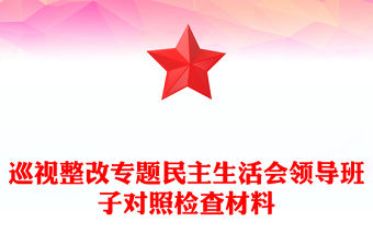 巡視整改專題民主生活會領導班子對照檢查材料下載