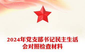 2024年黨支部書記民主生活會對照檢查材料下載